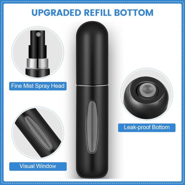 Perfume Travel Refillable Travel Must Haves Mini Spray Bottles Perfume Atomizer Cologne Travel Perfume Bottle Refillable Women Mens Small Mister Spray Bottle For Travel Accessories 6 Pack 5ml/0.2oz - Image 2