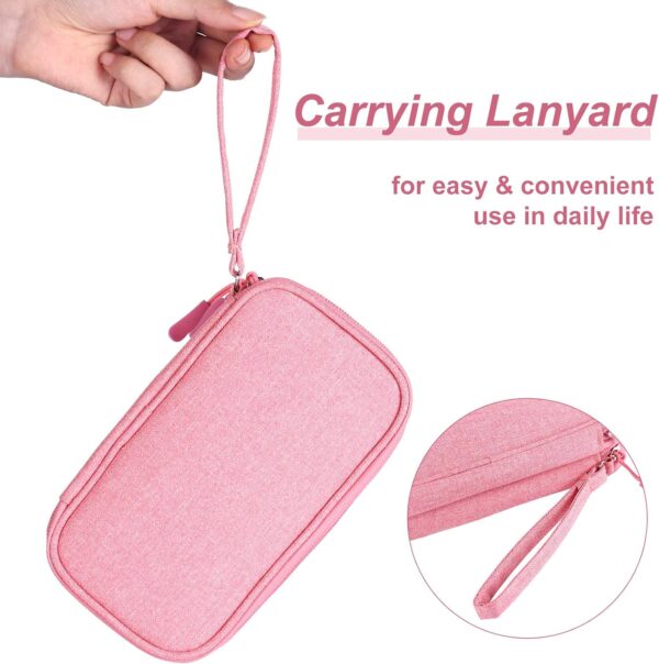 Travel Essentials for Women, Cord Organizer Storage Case Bag for Airplane Accessories & Tech Electronics (Small, Pink) - Image 5