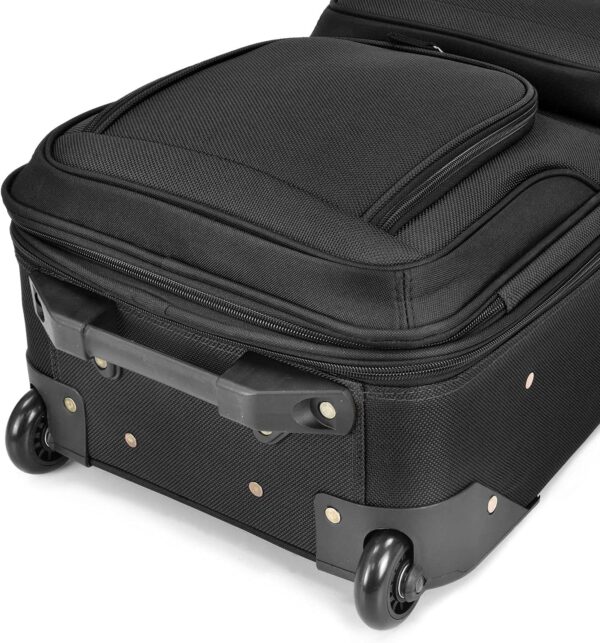 U.S. Traveler Rio Rugged Fabric Expandable Carry-on Luggage Set, Black, 2 Wheel, Set of 2 - Image 7