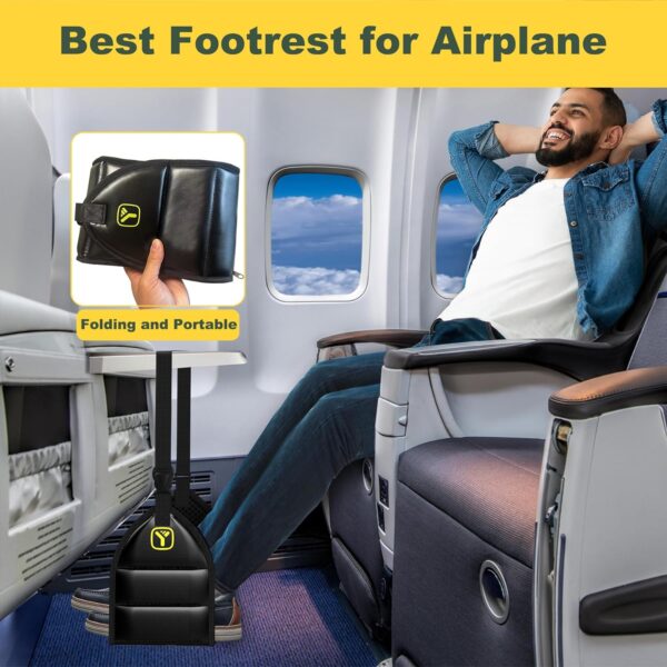 Airplane Foot Rest with Memory Foam Desk Foot Hammock Travel Foot Rest Foot and Heel Hammock Airplane Travel Accessories - Image 5