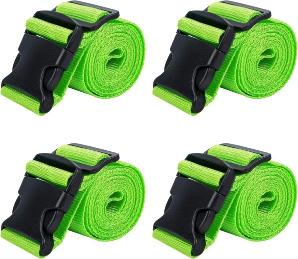 Darller 4 PCS 74" x 2" Luggage Straps Suitcase Belts Wide Adjustable Packing Straps Travel Accessories, Green - Image 3