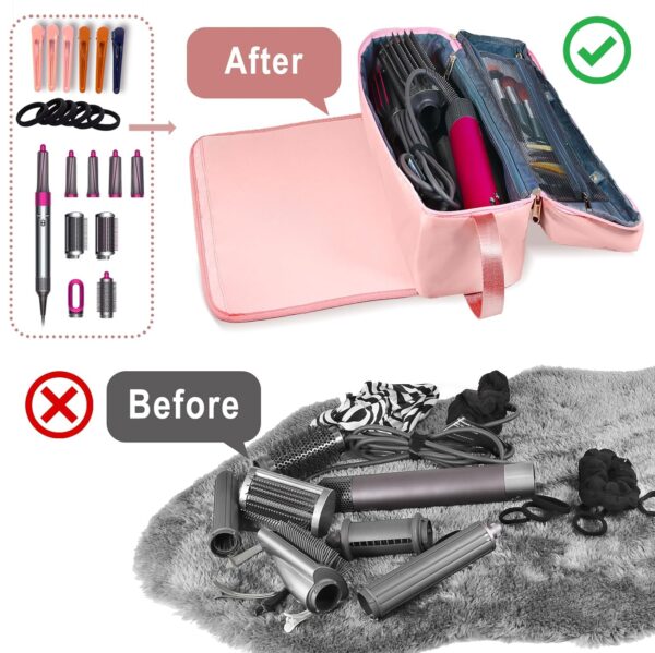 Hair Tools Travel Bag with Heat Resistant Pad, Double-Layer Travel Carrying Case for Straightener, Curling Iron, Hair Dryer, Portable Organizer - Image 4