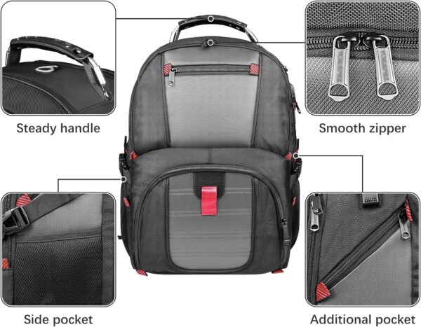 Large Backpack, Laptop Backpacks for Men, Big Capacity Laptop Computer Business Backpack 180°TSA Airline Approved Business Bag With USB Charging Port, Gifts For Him Men, Grey - Image 2