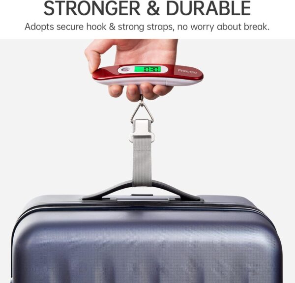 FREETOO Luggage Scale Portable Digital Hanging Scale for Travel, Suitcase Weight Scale with Superior Piano Lacquer 110 Lb/ 50Kg Capacity, Battery Included - Image 5