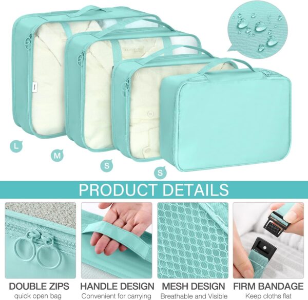 KPX Packing Cubes for Travel, Travel Luggage Packing Organizers, Travel Accessories Large Toiletries Bag for Clothes Shoes Cosmetics Toiletries - Image 3