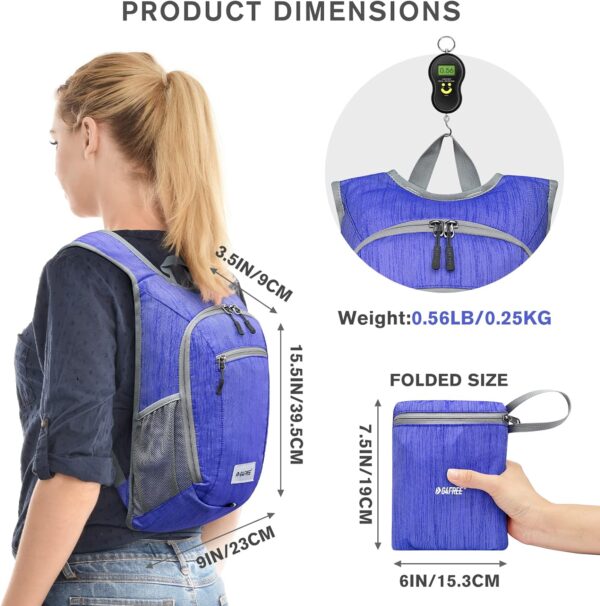 G4Free 10L/15L Hiking Backpack Lightweight Packable Hiking Daypack Small Travel Outdoor Foldable Shoulder Bag(Blue) - Image 2