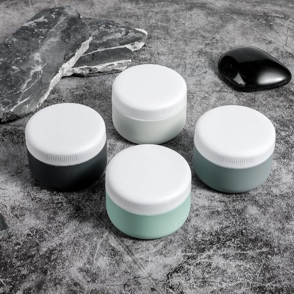 Kuangre Travel Containers for Toiletries, Silicone Cream Jars BPA Free, TSA Approved 2oz Travel Size Containers, Leak-proof Travel Essentials with Lid for Cosmetic Face Hand Body Cream (4 Pack) - Image 5