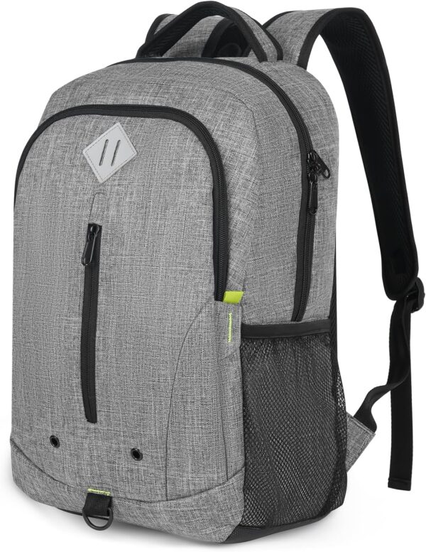 丨Lightweight Travel Laptop Backpack,Water Resistant College School Computer Bag Gifts for Male & Female, Fits 17 Inch Laptop,Grey two ton