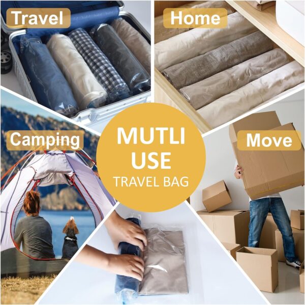 12 Hand Roll Up Compression Travel Bags-Space Saver Bags for Luggage and Cruises (5 Large, 5 Medium, 2 Small), No Vacuum Needed - Image 5