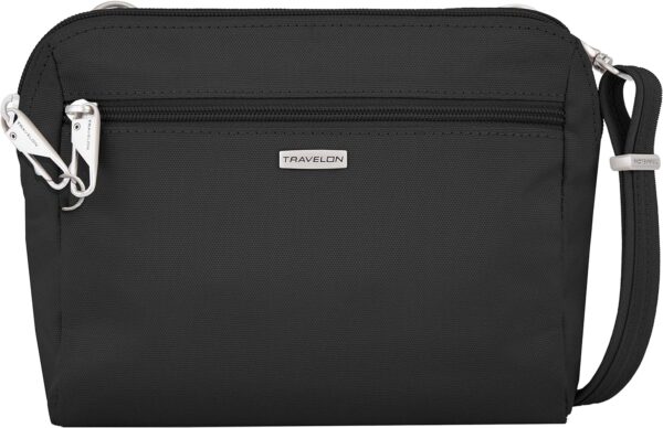 Travelon Women's Classic Convertible Crossbody & Waist Pack, Black, 8 x 7 x 2