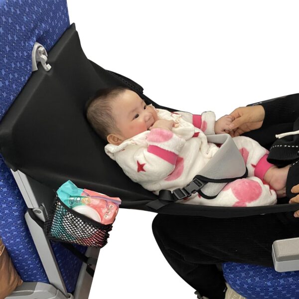 Travel Footrest for Airplane, Toddler Airplane Seat Extender Travel Bed, Portable Flight Foot Rest Hanging on Airplane Seat Table with Side Pockets, Kids Flying Travel Essentials- Fit Economy Seats