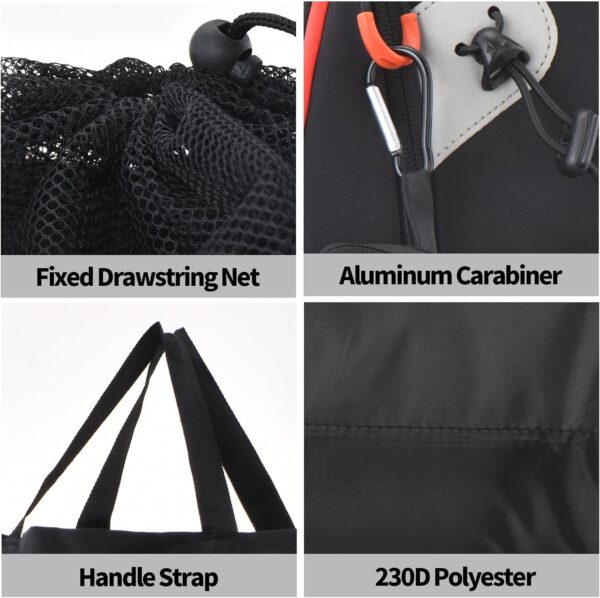 Travel Laundry Bags, 2Pcs JHX Foldable Dirty Clothes Bag 【2024 Upgraded】 with Fixed Drawstring Net, Handles and Carabiner, Portable Laundry Bags for Travel and Fitness (Dark-Black) 30"H x 21"W - Image 3