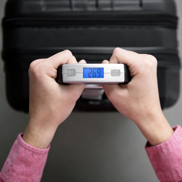 Eat Smart SmartGrip Portable Instant Read Digital Handheld Luggage Scale, Compact, Easy to Read, Lightweight, Durable, High 110 lb Capacity, Battery Included, Silver - Image 6