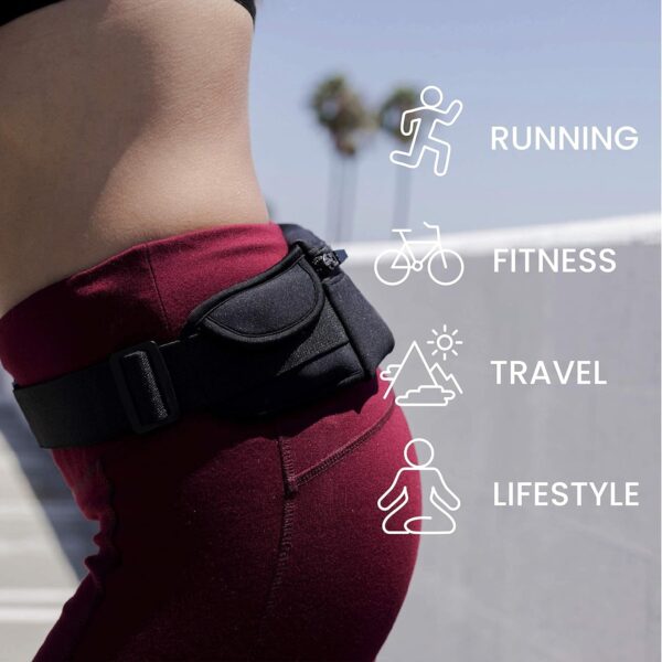 The Belt of Orion Survival Gear Travel Running Belt Waist Fanny Pack Hands Free Way to Carry Sanitizer, Face Mask, Phone, Passport, Keys, ID, Money & Everyday Essentials (Travel 9"x4") - Image 3