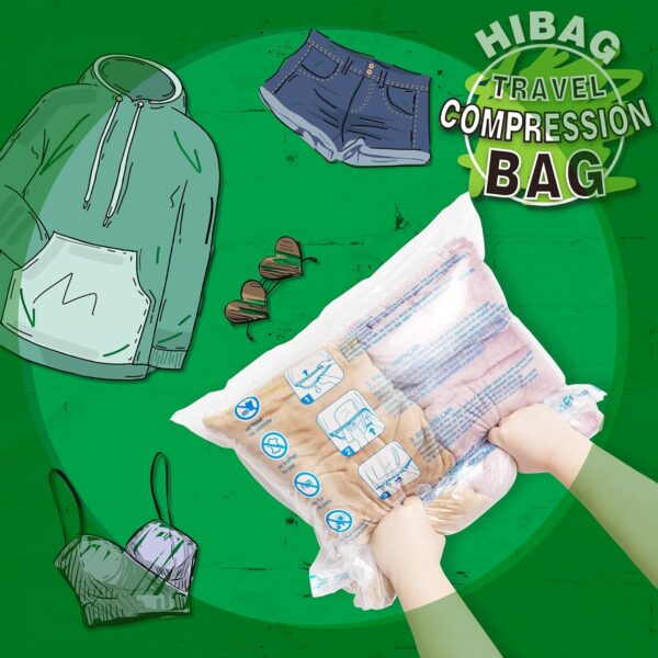 Compression Bags for Travel, Roll Up Space Saver Bags for Backpack, Luggage and Suitcase (8) - Image 6