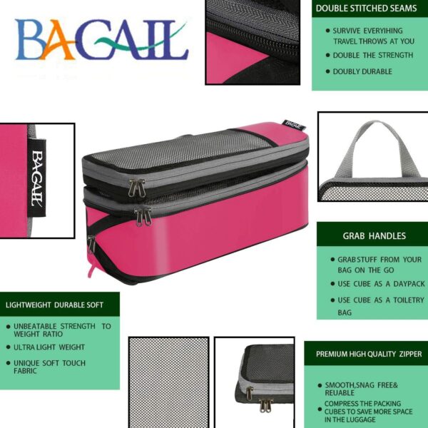 BAGAIL 4 Set/5 Set/6 Set Compression Packing Cubes Travel Accessories Expandable Packing Organizers - Image 3