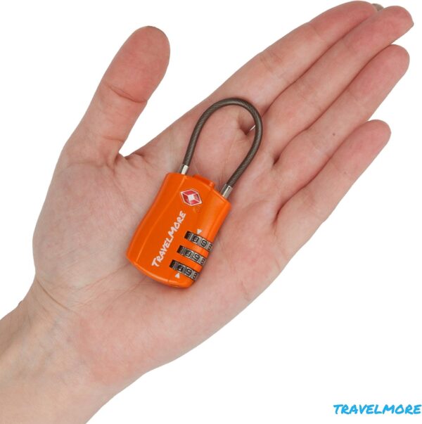 4 Pack TSA Approved Travel Combination Cable Luggage Locks for Suitcases & Backpacks - Orange - Image 4