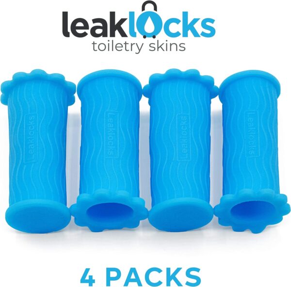 LeakLocks® Toiletry Skins™ Elastic Sleeve for Leak Proofing Travel Container in Luggage. For Standard and Travel Sized Toiletries. Reusable Accessory for Travel Bag Suitcase and Carry-on Luggage - Image 8