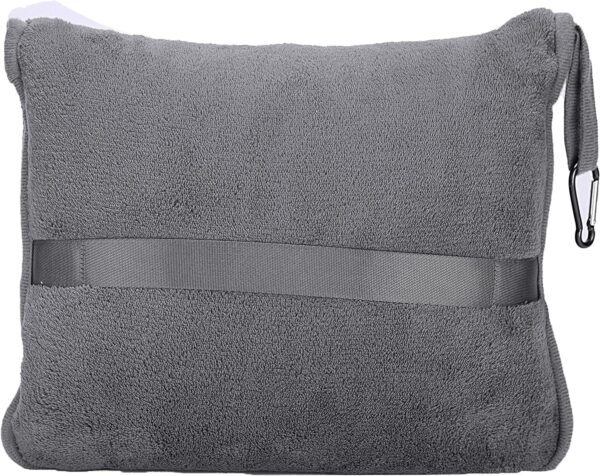 BlueHills Premium Soft Travel Blanket Pillow Airplane Flight Blanket throw in Soft Bag Pillowcase Compact Pack Large Blanket for Travel Grey Color (Gray T007) - Image 8