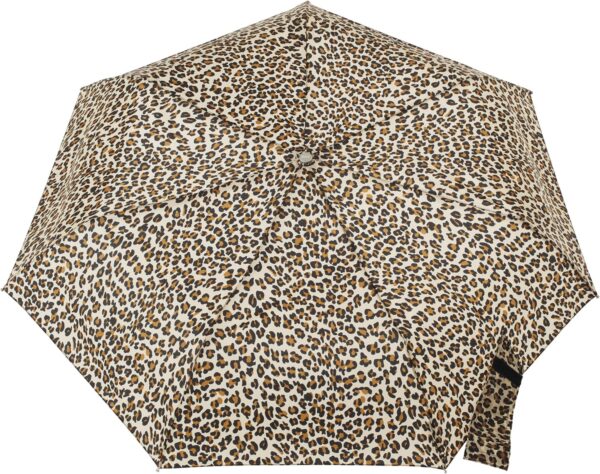 totes Automatic Open Close Water-Resistant Travel Folding Umbrella with Sun Protection, Leopard Spot - Image 2