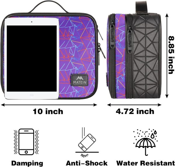 MATEIN Cable Organizer, Waterproof Electronic Organizer Travel Case, Shockproof Charger Organizer Travel Electronic Accessory, Cord Organizer Travel, Tech Bag, SD Card, Purple - Image 6