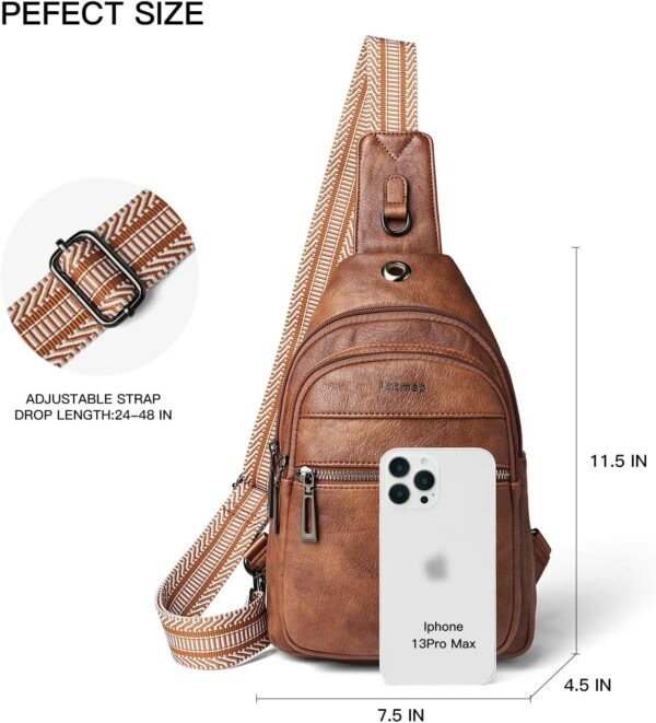 Sling Bag For Women Men Leather Small Backpack Fanny Pack Crossbody Chest Bags Purse waterproof Sling Bag For Women - Image 3