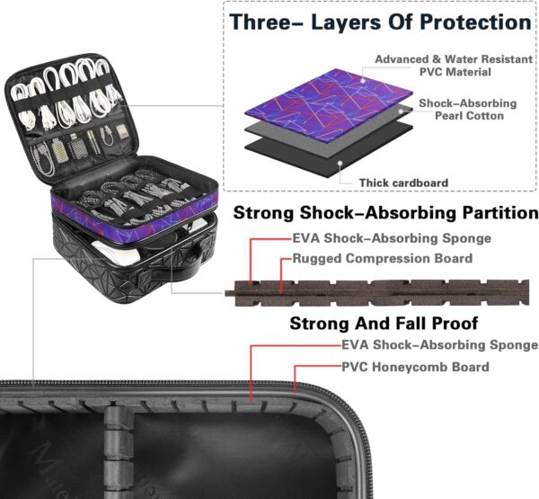 MATEIN Cable Organizer, Waterproof Electronic Organizer Travel Case, Shockproof Charger Organizer Travel Electronic Accessory, Cord Organizer Travel, Tech Bag, SD Card, Purple - Image 5