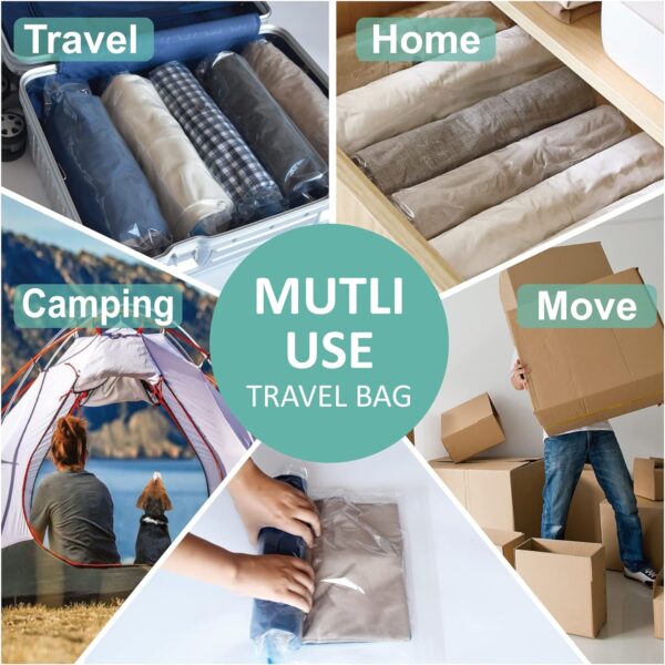 16 Roll Up Travel Compression Bags, Hand Roll Space Saver bags No Vacuum Needed (6 Large Roll/6 Medium Roll/4 Small Roll) - Image 5