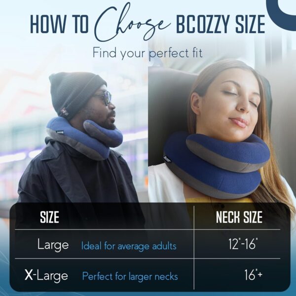 BCOZZY Neck Pillow for Travel Provides Double Support to The Head, Neck, and Chin in Any Sleeping Position on Flights, Car, and at Home, Comfortable Airplane Travel Pillow, Large, Navy - Image 6