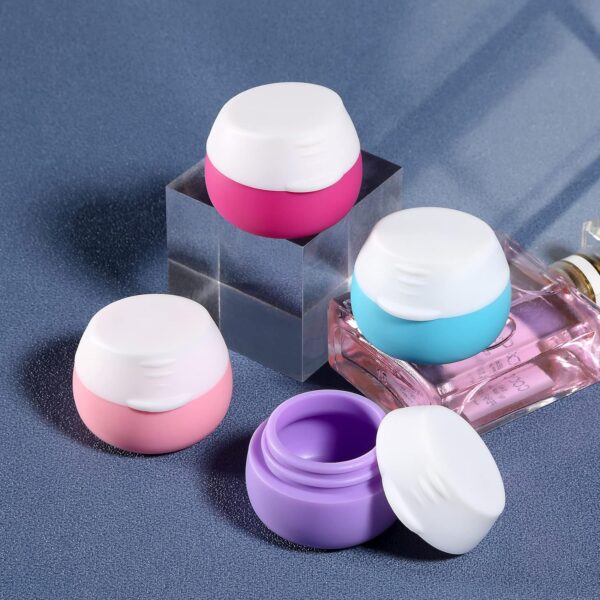 Gemice Travel Containers for Toiletries, Silicone Cream Jars, TSA Approved Travel Size Containers Leak-proof Travel Accessories with Lid for Cosmetic Makeup Face Body Hand Cream (4 Pieces) - Image 7