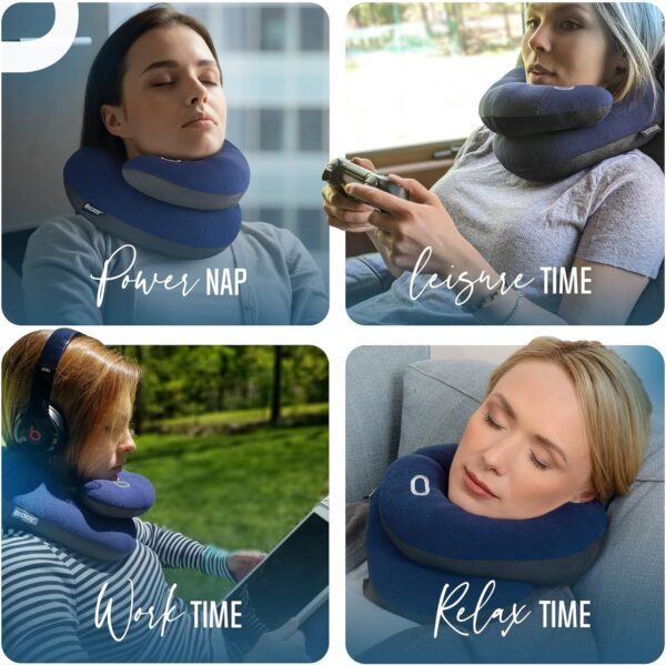 BCOZZY Neck Pillow for Travel Provides Double Support to The Head, Neck, and Chin in Any Sleeping Position on Flights, Car, and at Home, Comfortable Airplane Travel Pillow, Large, Navy - Image 9