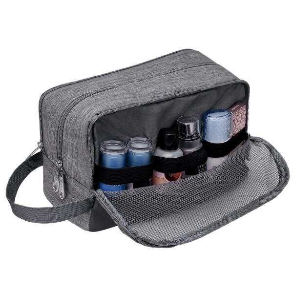 Toiletry Bag for Men Hanging Dopp Kit Water Resistant Shaving Bag Small Toiletry Bag for Traveling (Denim Grey) - Image 6