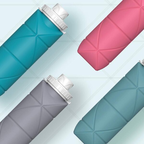 SPECIAL MADE Collapsible Water Bottles Cups Leakproof Valve Reusable BPA Free Silicone Foldable Travel Water Bottle Cup for Gym Camping Hiking Travel Sports Lightweight Durable - Image 2