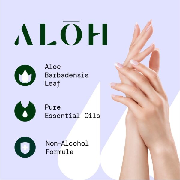 ALŌH Lavender Rosewood + Aloe Sanitizing Hand Wipes - Clean Hands, Clear Mind - On The Go Hand Sanitizer Wipes for Kids and Adults - Travel Size 6 Pack, 20ct Wipes (120 wipes) - Image 3