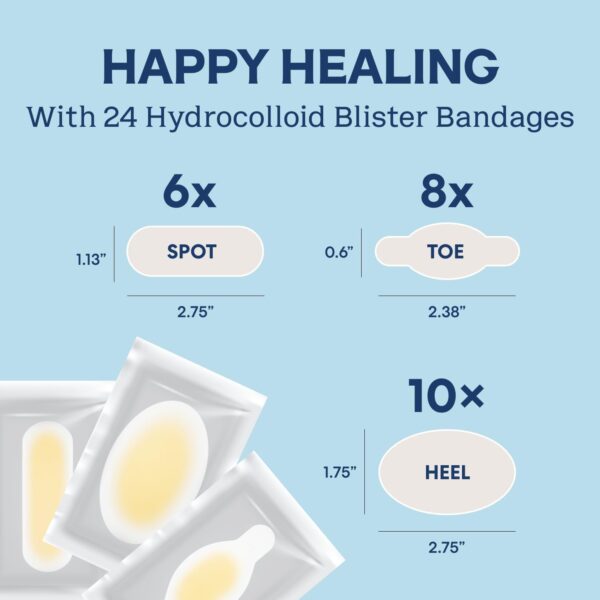 Dr. Frederick's Original SoftStick Better Blister Bandages - 24 ct - Extra Soft, Extra Stick - Grab-N-Go - Water Resistant Hydrocolloid Bandages for Blister Prevention - Variety Pack - Image 6