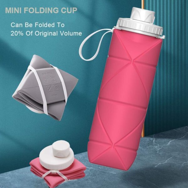 SPECIAL MADE Collapsible Water Bottles Cups Leakproof Valve Reusable BPA Free Silicone Foldable Travel Water Bottle Cup for Gym Camping Hiking Travel Sports Lightweight Durable - Image 5