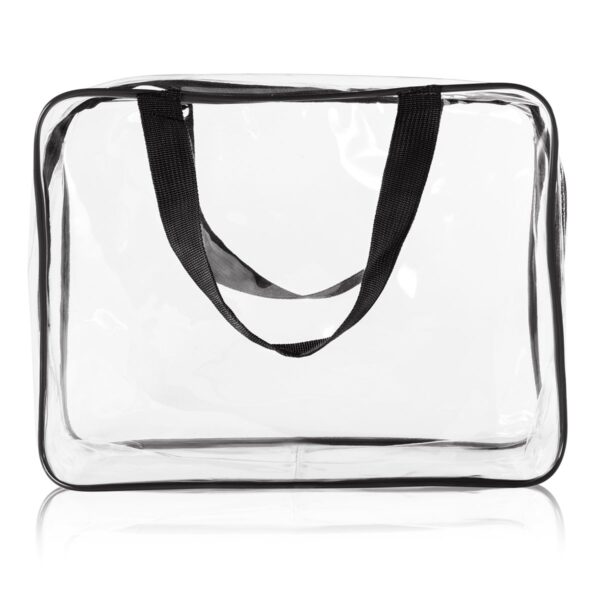 3Pcs Crystal Clear PVC Travel Toiletry Bag Kit for Women Men, Waterproof Vinyl Organizer Makeup Bags with Zipper Handle Straps, Cosmetic Bag Pouch Carry on Airport Airline Compliant Bag Handbag - Image 8